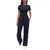 2026 Europeu e Americano Transfronteiriço Comércio Exterior Venda Quente Moda Roupa de Casa Conjunto Casual: conjunto de blusa de manga curta plissada e calça comprida para mulheres