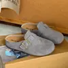 Birkenstock Sapatos Birkenstock que Aumentam a Altura Primavera Nova 2026 Moda Retro Meia-sandálias para Mulheres Calce Fácil Bico Fechado Chinelos de Solado Macio
