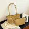 Bolsa de ombro simples transfronteiriça vazada tecida bolsa mãe-filho bolsa de ombro única casual personalizada comércio exterior tendência estilosa bolsa de axila