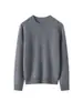 Suéter de cachemira 100% pura de siete agujas engrosado para mujer, cuello redondo, hombro raglán, tejido de punto jersey, suéter de punto versátil casual para otoño e invierno