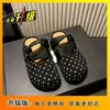 Sandalias de media suela gruesa con lunares para aumentar la altura Birkenstock con puntera para mujer, novedad otoño 2026, zapatillas versátiles sin cordones estilo perezoso para uso en exteriores
