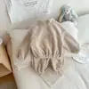 Traje deportivo de forro polar de doble cara estilo coreano para otoño e invierno para bebés y niños pequeños, conjunto de dos piezas de abrigo con forro de forro polar para primavera y otoño