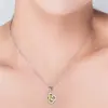 Elegante Colgante de Trébol de Peridoto Verde Cadena para Clavícula Coreano y Japonés Simple Cristal de Colores Accesorio de Collar Colgante de Trébol de la Suerte
