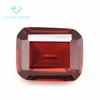 Fábrica atacado retangular granada vermelho zircão artificial chanfro carro plano esmeralda corte grande vermelho branco pedra CZ