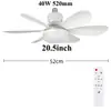 Ventilador de Teto Novo com Tampa de Rosca de Abóbora de Seis Folhas Tampa Branca Leite Folha Destacável Lâmpada Ventilador Sala de Estar Sala de Jantar Quarto Lâmpada Ventilador