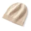 Cachemira Otoño/Invierno 2026 Nuevo Sombrero de Punto Cálido de Color Sólido de Alta Gama para Mujer, Moda Pesado Cuadros Casual con Dobladillo