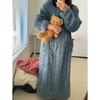 Conjunto de Pelúcia Jacquard Hapa Dog de Manga Longa Outono/Inverno 2025 Espesso Quente Desenho Animado Usável ao Ar Livre Roupa de Casa Feminina