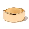 Pulsera Popular Transfronteriza de Metal Brillante con Forma de Ola Estilo Minimalista Europeo y Americano Pulsera Abierta Irregular Fábrica de Joyería para Mujer