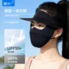 Mascarilla de Protección Solar de Verano, Anti-UV, Mascarilla de Protección Solar de Cara Completa para Mujeres, Mascarilla de Protección Solar Transpirable de Seda de Hielo para Exteriores