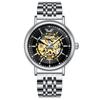 Reloj de Moda Fenglang Reloj Mecánico Automático para Hombre Resistente al Agua Correa Completa de Acero Hueco Reloj de Pulsera Luminoso 18090-4