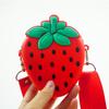 Porta-moedas de Silicone Abacate Desenho Animado Morango Bolsa Mini Acessório Infantil Bolsa Transversal Caixa Surpresa Presente Bolsa Criativa Tendência