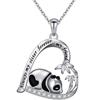 Collar nuevo de AliExpress transfronterizo al por mayor colgante de diamantes de imitación en forma de corazón aleación pintura al óleo tesoro nacional panda collar para mujer