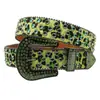 Cinturón Punk Original Nuevo Leopardo con Pedrería Cinturón Completo con Pedrería Y2K Cinturón Europeo y Americano Mujer Decorativo con Pedrería