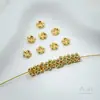 Anillo con Abalorio de Guirnalda de Zirconia de Color Chapado en Oro de 18 Quilates Anillo Pequeño Separador de Flor Pulsera de Abalorios Hecha a Mano DIY Accesorios de Joyería
