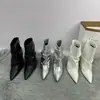 Pantalones bootcut de cintura alta plisados con sentido del diseño botas para mujer Otoño/Invierno 2026 Estilo Nuevo Sexy Punta Puntiaguda Tacón de Aguja Botas tipo calcetín Botines de Moda