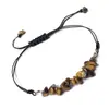 Pulsera popular europea y americana tejida a mano con grava de cristal natural, amatista, ágata, pulsera ajustable
