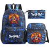 Kit novo de 3 peças de jogo de anime rei para Meninos Meninas crianças mochila escolar mochila de viagem Bolsa de Ombro Estojo