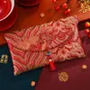 Sobre Rojo de Tela Brocada Bordada de Alta Gama Bolsa Roja de Diez Mil Yuan Palabras de Buena Suerte y Bendición Sobre Rojo Universal