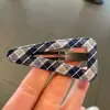 Nova Presilha de Cabelo Geométrica Xadrez Azul Café Triângulo Estrela de Cinco Pontas Xadrez Doce Versátil Estilo Faculdade Franja Presilha de Cabelo Acessório de Cabelo