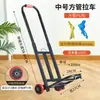 Carrito de Compras Pequeño Plegable para el Hogar Ligero Carrito Pequeño Carrito con Barra de Tiro Carrito Plegable Portátil para Subir Escaleras