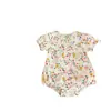 Mono de bebé para verano, traje de escalada para niña, con estampado floral, cuello de muñeca, abrigo, lindo, estilo extranjero, triángulo de escalada