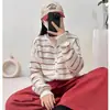 Suéter de rayas estilo coreano, nueva colección otoño/invierno, diseño de alta gama, cárdigan de punto rejuvenecedor, top para mujer