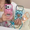 Corazón de lunares adecuado para funda de teléfono Apple 18promax iPhone17P soporte 16 con espejo 15P bolso