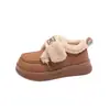 Nueva colección de invierno de zapatos de algodón para niños de 6 a 12 años: engrosadas y cálidas, con suelas suaves y características antideslizantes, diseñadas para niñas, en estilo japonés con forro de felpa añadido