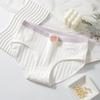 Calcinhas de Algodão Antibacteriano 7A para Mulheres, Cintura Média, Doce Estilo Japonês, Calcinhas Estudantis Finas e Respiráveis