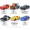Coches Aleación Racing Lightning Mcqueen Sheriff's Board Tooth Patinete Modelo Adorno Niño Caja Regalo