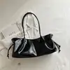 Moda de Viaje Estilo Coreano 2026 Nueva Bolsa de Hombro Grande de Lona Plegada con Cordón Casual Simple Elegante