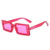 Nuevas gafas de sol de caja de moda transfronterizas europeas y americanas Gafas de sol de moda para desfiles callejeros gafas de sol verde fluorescente