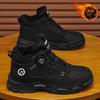 Zapatos de Hombre Martins de Caña Alta con Forro Polar de Invierno Zapatos de Trabajo Modernos para Combinar con Todo Zapatos de Algodón Cálidos de Suela Gruesa para Hombre Botines
