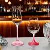 Taça de Vidro Fosco Gradiente Rosa de Luxo Leve para Champanhe Vinho Tinto para Mulheres Uso Doméstico Taça de Coquetel para um Leve Brinde