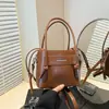 Bolso Cubo Minimalista de Pliegues Frescos, de Moda y Popular, con Textura de Cuero de Cera de Aceite, Adecuado para el Trabajo, Bolso Cruzado para Mujer