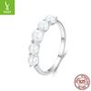 Anillo de perla de agua dulce natural plateado Ziyun Nuevo elegante elegante anillo de plata de ley 925 joyería al por mayor