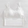 Verão Novo Renda Decote V Costas Bonitas Camisola Sutiã para Mulheres com Bojos, Colete com Bojo Fixo Seda Gelo Sutiã Envolvente