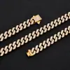 Cadena Cubana Cruzada Europea y Americana con Forma de Diamante de Doble Fila de 8 mm Accesorios de Joyería Hip-Hop Acero de Titanio Collar para Hombre Personalización