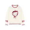 Camisetas de Invierno 2025 para Niñas Amybaby Estilo Nuevo Festivo Año Nuevo Manzana Cachorro Lindo Suéter con Cuello de Encaje