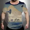 Comercio exterior transfronterizo código europeo para hombre verano casual impresión 3D calle moda alta calle manga corta sublimación T