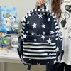 Mochila Estrela Americana Tendência Cool para Meninos e Meninas Estudantes Alta Aparência Ins Grande Capacidade Leve Simples Campus Bolsa de Ombro Duplo