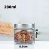 Frasco de Vidrio Transparente para Pepinillos de Múltiples Especificaciones, Frasco Redondo Sellado de Alta Capacidad, Botella para Conservas, Botella de Vidrio con Dispensador para Salsa de Chile Sellada
