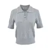 Tienda Insignia Shanghai Danong/Polo de Perlas de Gama Alta Estilo Francés Top de Manga Corta con Trenzado Elegante