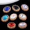 Miçanga de Liga de Cristal Prateada Dupla Face Bola de Diamante Cordão Vestível Miçangas Furo Reto DIY Acessórios Colar Chaveiro Celular