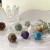 Productos de Amazon Transfronterizos Colgante de Cristal Rosa Natural de 12 Caras Gema Forma Geométrica Collar DIY Directo del Fabricante