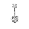 Conjunto de Anéis de Umbigo de Aço Inoxidável com 9 Peças com Diamante Duplo Sexy Incrustado com Zircônia 5A Unha de Umbigo Piercing de Umbigo Joia de Unha de Umbigo
