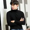 Suéter Transfronterizo para Hombre Suéter Cálido Base Ajustado Cuello Medio Alto Estilo Coreano Elegante Top de Punto