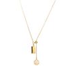 Collar de Ladrillo de Oro Pequeño Marca de Riqueza y Tesoro Diseño de Nicho para Mujer Cadena para Clavícula Ajustable Tirable de Acero de Titanio de Alta Gama que No se Desvanece