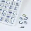 Dongzhou Cristal 8*6 Rectangular Octagonal Fondo Puntiagudo Destello Diamante K9 Vidrio Piedra Preciosa Tallada Alta Calidad Joyería Accesorios para Arte de Uñas