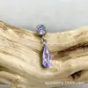 Pendientes de Aleación de Titanio Astmf-136 con Colgante Largo de Zirconia en Forma de Gota, Cabezales de Joyería de Titanio G23 con Rosca Interna